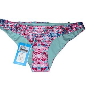 Bernies Swimsuit Bikini Bottoms Women’s Medium New Abstract Blue Pink